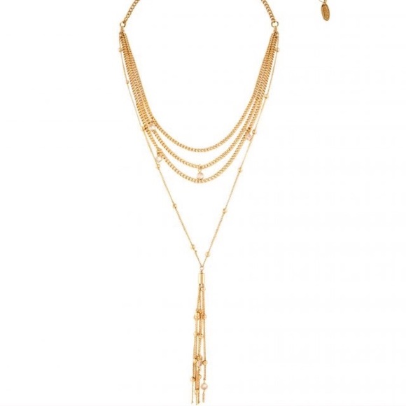 :: Ettika Chloe Gold Tassel Necklace - Picture 6 of 8